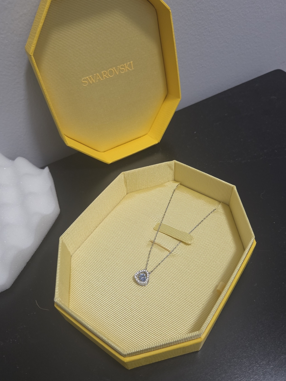 Swarovski Silver Blue Crystal Teardrop Necklace